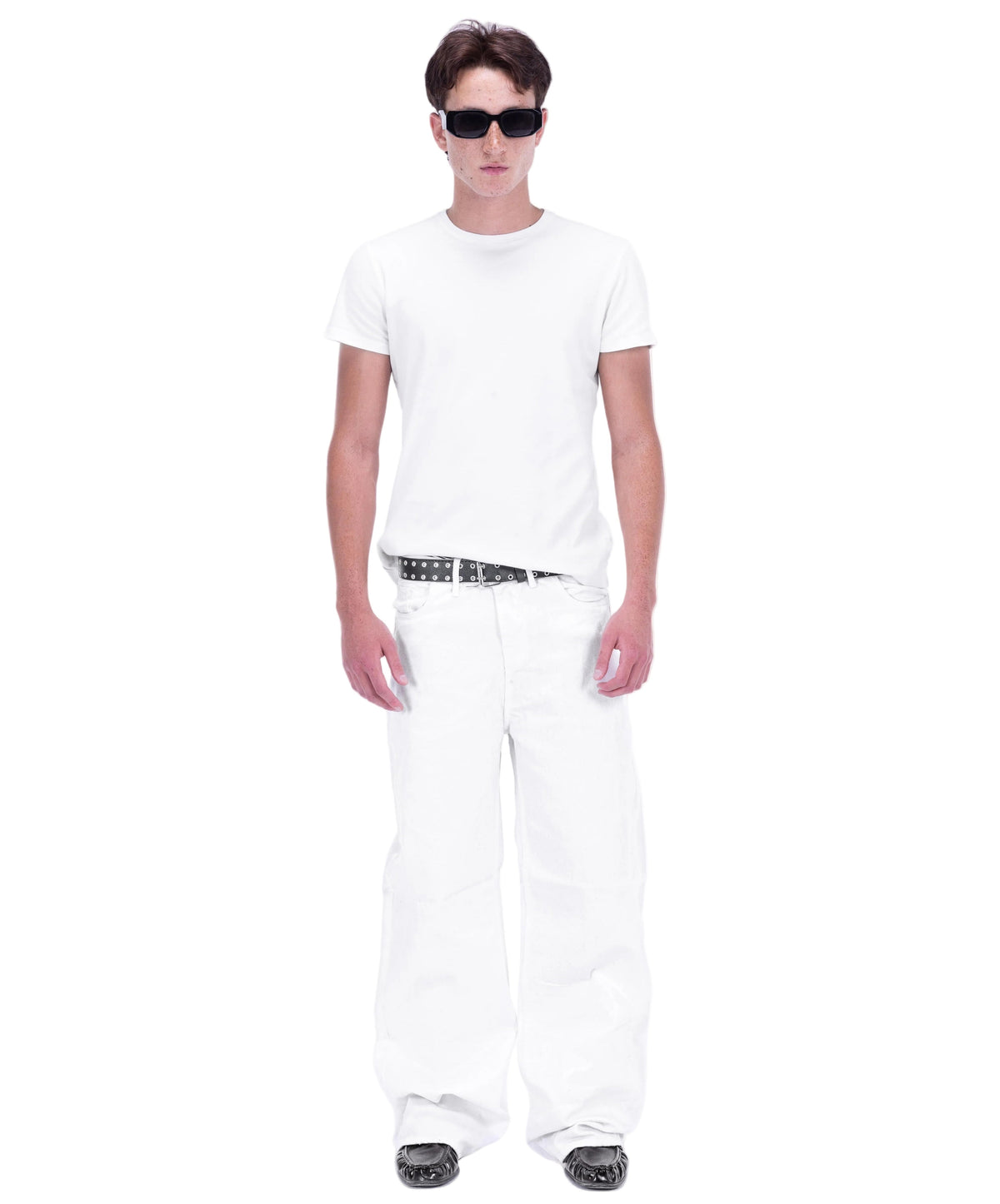 White Luster Waxed Jeans