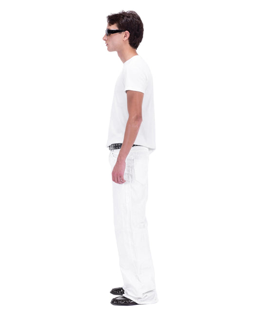 White Luster Waxed Jeans